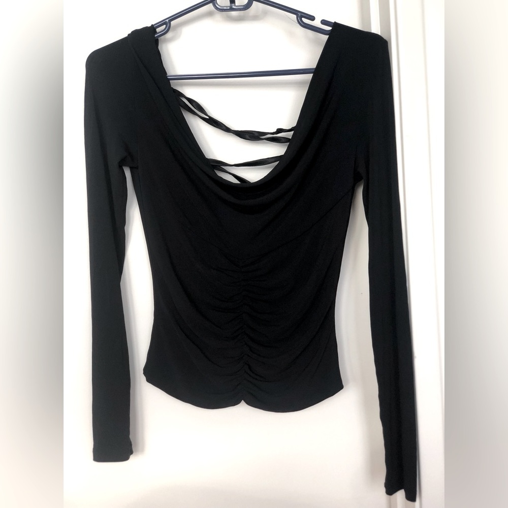 Versace NWOT off the shoulder style top, cowl neck / open back from Italy Size M